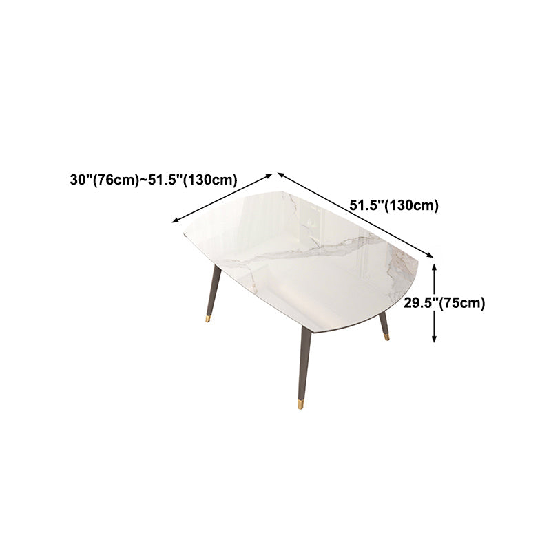 Table ronde en pierre fritrée de luxe extensible avec 4 jambes en bois