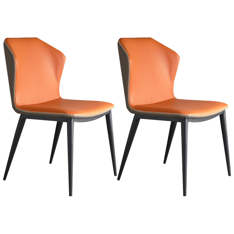 モダンレザーホームサイドチェアマットフィニッシュウィングバックダイニングチェア