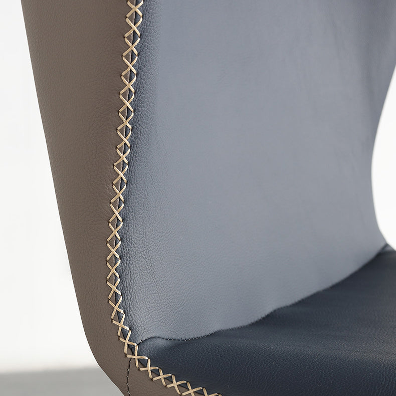 モダンレザーホームサイドチェアマットフィニッシュウィングバックダイニングチェア