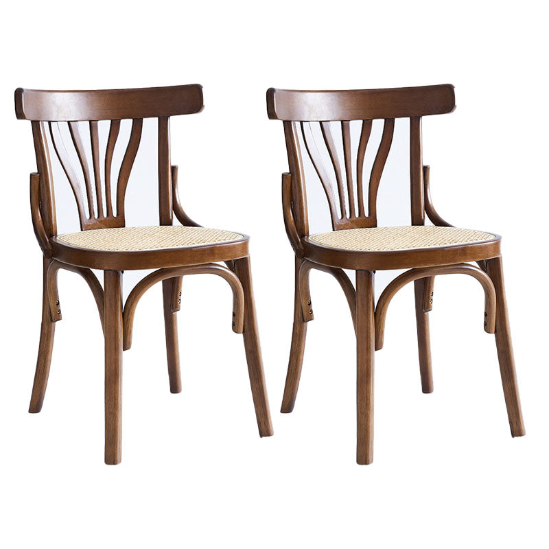 Armless Dining Side Chair Solid Wood Scandinavian Kitchen Dining Room Chair Walnut 2 Piece Set Clearhalo 'Dining Chairs' 'Dining Tables & Seating' 'dining_chair' 'furn' 'furn_dining_chair' 'Furniture' 'Kitchen & Dining Furniture' 5661754
