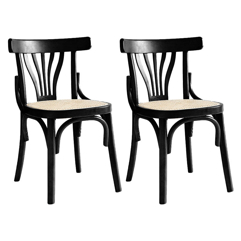 Armless Dining Side Chair Solid Wood Scandinavian Kitchen Dining Room Chair Black 2 Piece Set Clearhalo 'Dining Chairs' 'Dining Tables & Seating' 'dining_chair' 'furn' 'furn_dining_chair' 'Furniture' 'Kitchen & Dining Furniture' 5661757