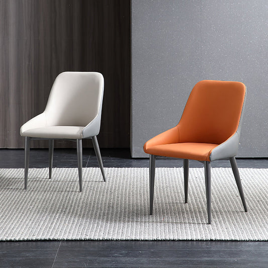 Contemporary Dining Chair Arm Side Chair for Kitchen with Metal Legs
