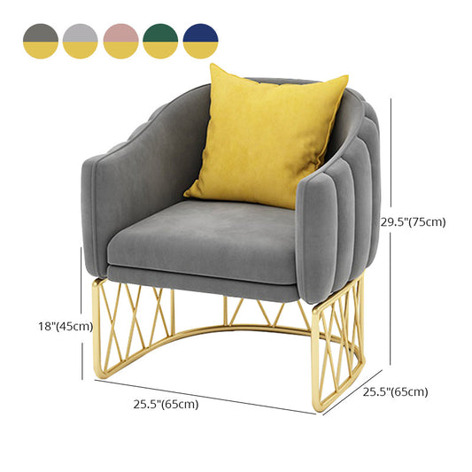 Glam Metal Dining Room Chair Upholstered Side Chair for Home Use