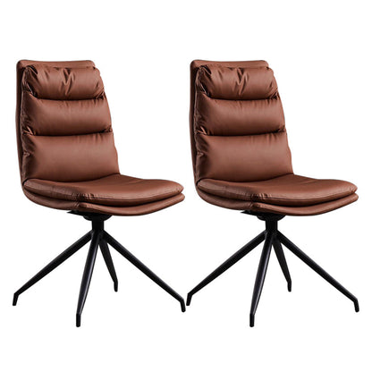 Contemporary Dining Room Side Chairs Matte Finish Leather Parsons Armless Chair Coffee 2 Piece Set Clearhalo 'Dining Chairs' 'Dining Tables & Seating' 'dining_chair' 'furn' 'furn_dining_chair' 'Furniture' 'Kitchen & Dining Furniture' 5661862