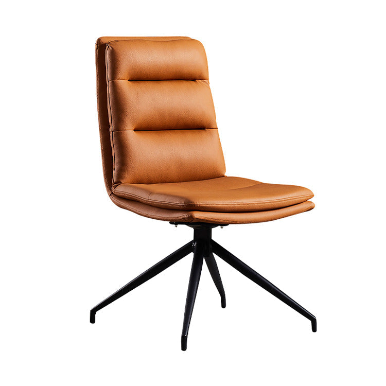 Contemporary Dining Room Side Chairs Matte Finish Leather Parsons Armless Chair Clearhalo 'Dining Chairs' 'Dining Tables & Seating' 'dining_chair' 'furn' 'furn_dining_chair' 'Furniture' 'Kitchen & Dining Furniture' 5661864