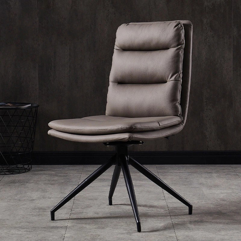 Contemporary Dining Room Side Chairs Matte Finish Leather Parsons Armless Chair Clearhalo 'Dining Chairs' 'Dining Tables & Seating' 'dining_chair' 'furn' 'furn_dining_chair' 'Furniture' 'Kitchen & Dining Furniture' 5661870