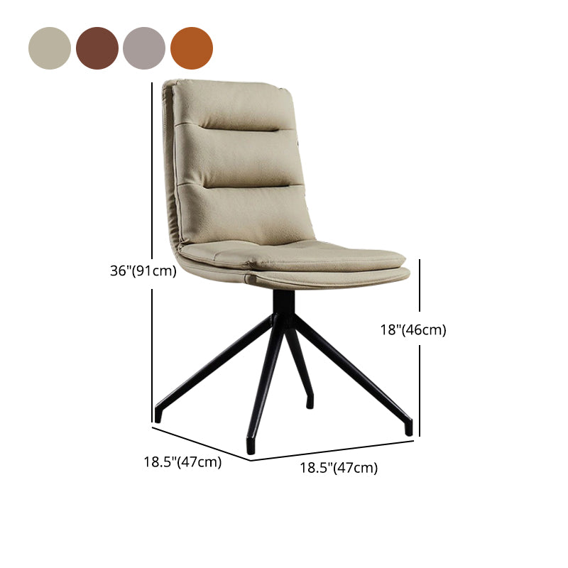 Contemporary Dining Room Side Chairs Matte Finish Leather Parsons Armless Chair Clearhalo 'Dining Chairs' 'Dining Tables & Seating' 'dining_chair' 'furn' 'furn_dining_chair' 'Furniture' 'Kitchen & Dining Furniture' 5661872