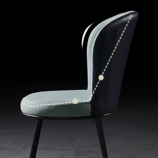 Industrial Style Upholstered Dining Chairs Solid Back Armless Dining Chair