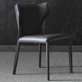 デザイナースタイルのホテルウィングバックチェアレザーマット仕上げダイニングチェア