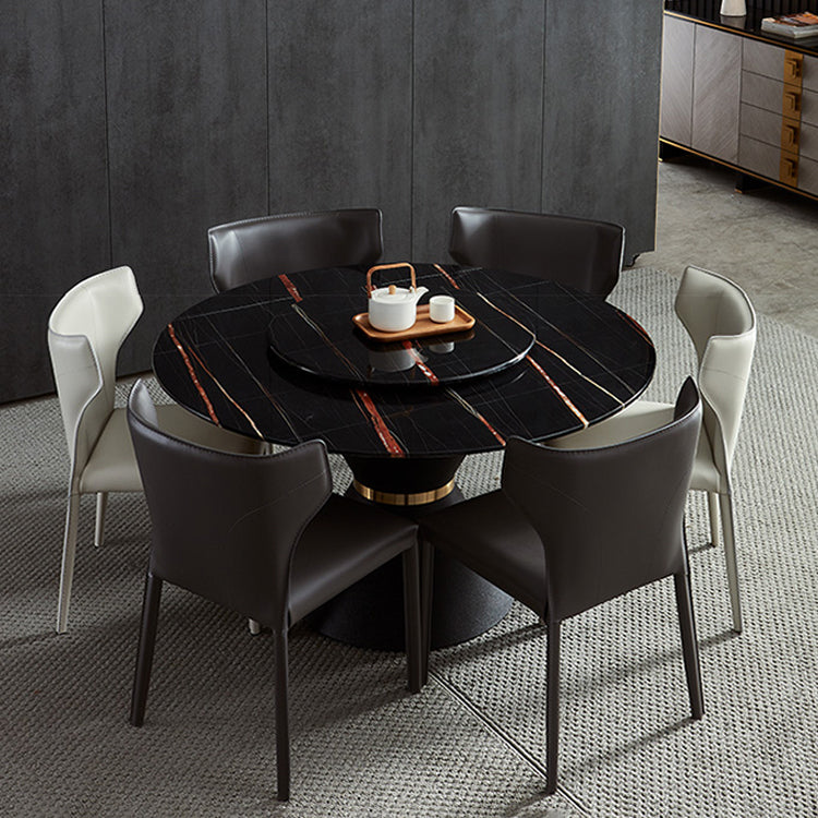 デザイナースタイルのホテルウィングバックチェアレザーマット仕上げダイニングチェア