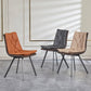 Matte Finish Leather Dining Chair Contemporary Home Solid Back Side Chair