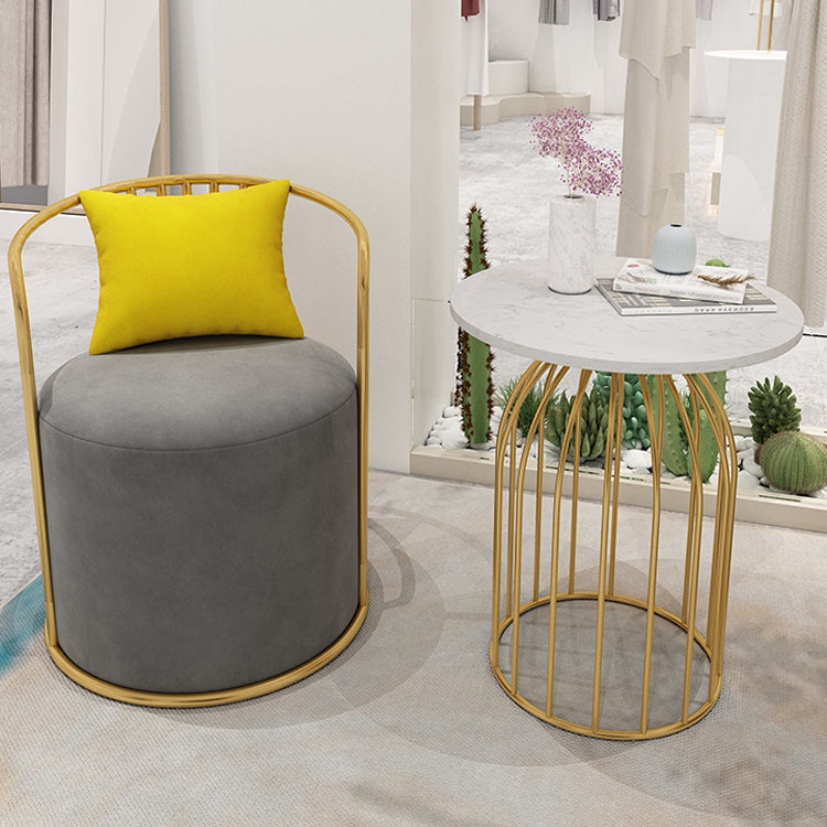 Glam Velvet Dining Room Chair Metal Dining Side Armless Chair for Restaurant Use