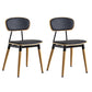 Scandinavian Open Back Dining Chairs Armless Wood Side Chairs