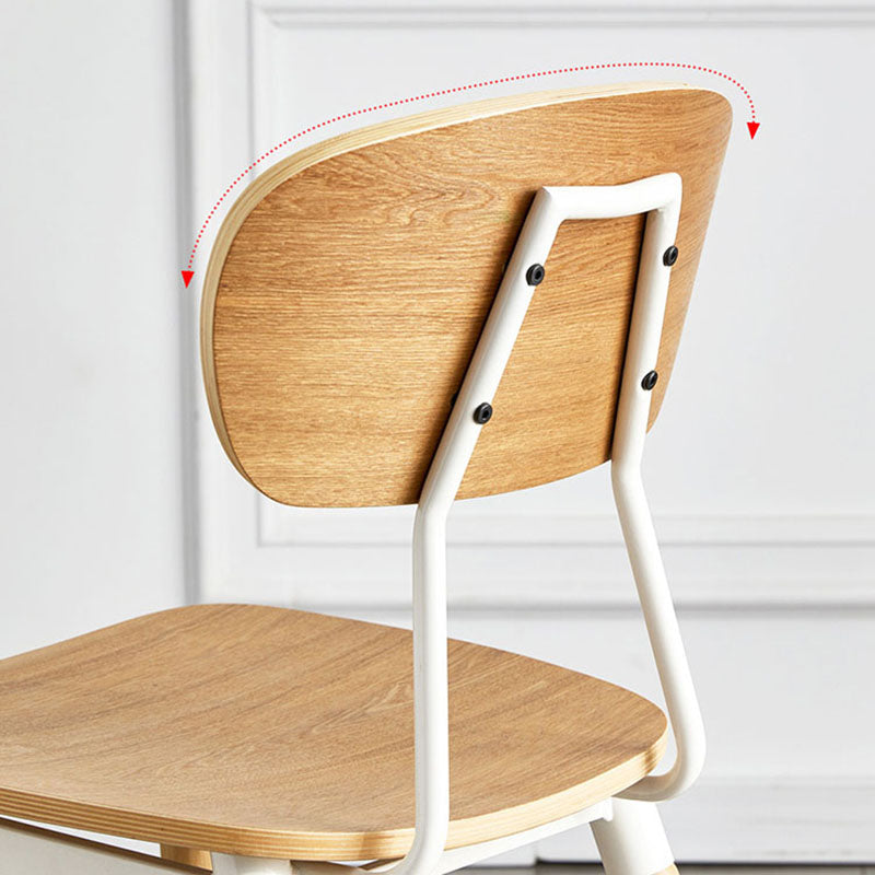 Scandinavian Open Back Dining Chairs Armless Wood Side Chairs