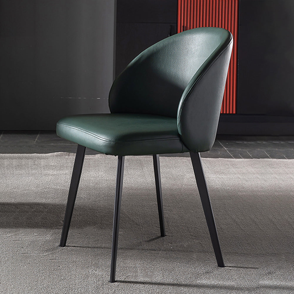 Contemporary Home Parsons Side Chair Leather Matte Finish Dining Chair