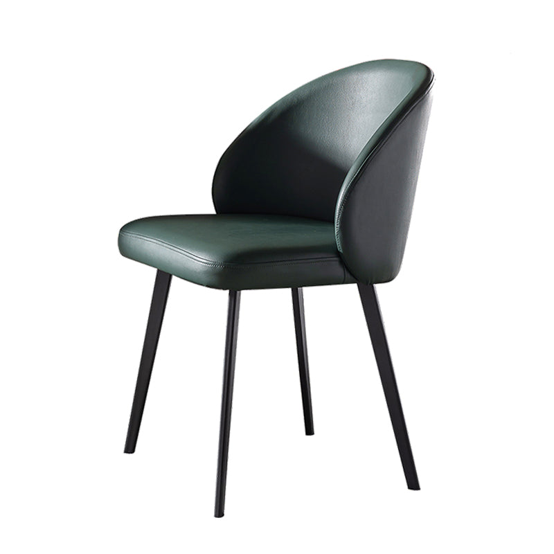 Contemporary Home Parsons Side Chair Leather Matte Finish Dining Chair