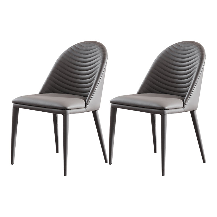 Designer Restaurant Parsons Chair Leather Matte Finish Dining Chair