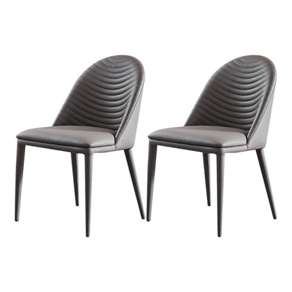 Designer Restaurant Parsons Chair Leather Matte Finish Dining Chair