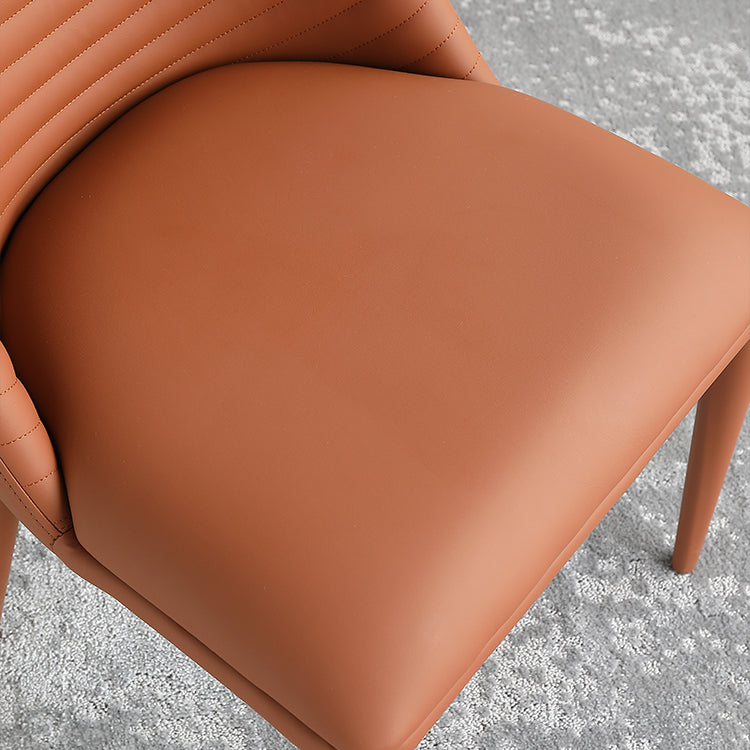 Designer Restaurant Parsons Chair Leather Matte Finish Dining Chair