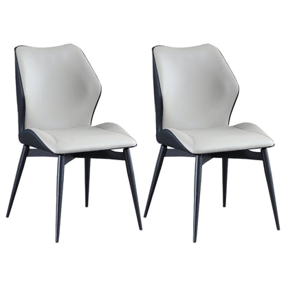 モダンなコーヒーショップウィングバックチェアレザーマット仕上げダイニングチェア