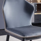 Contemporary Dining Room Chairs Matte Finish Leather Curved Parsons Side Chair