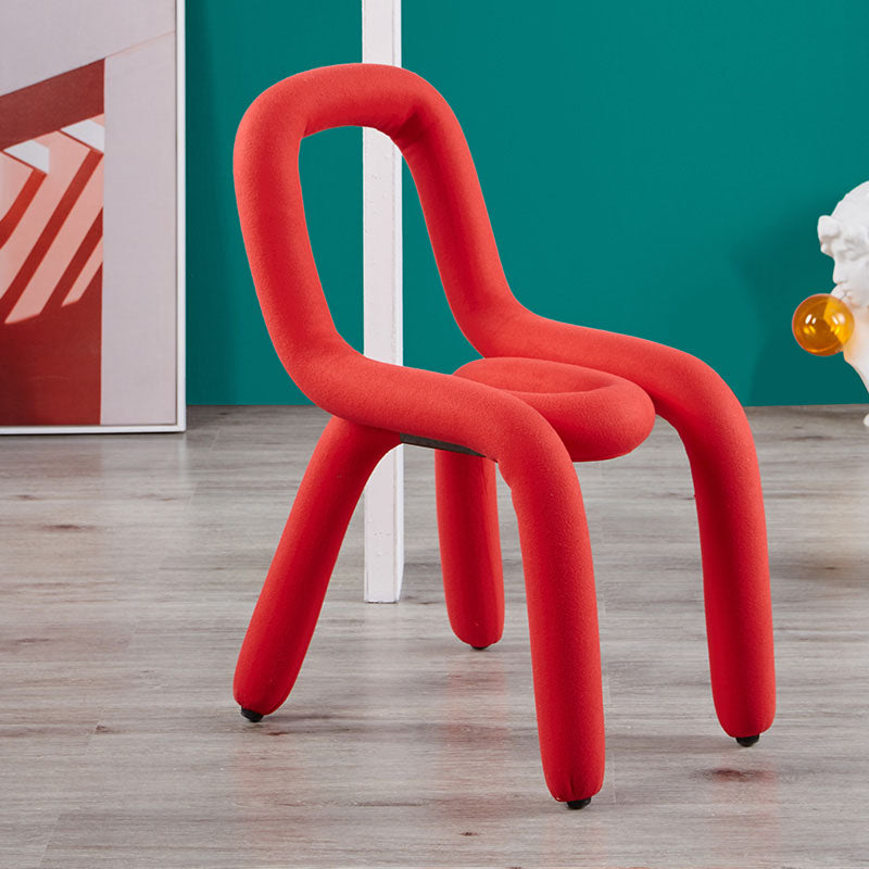 Modern Velvet Dining Room Chair Armless Metal Side Chair for Home Use Red 1 Piece Clearhalo 'Dining Chairs' 'Dining Tables & Seating' 'dining_chair' 'furn' 'furn_dining_chair' 'Furniture' 'Kitchen & Dining Furniture' 5662034