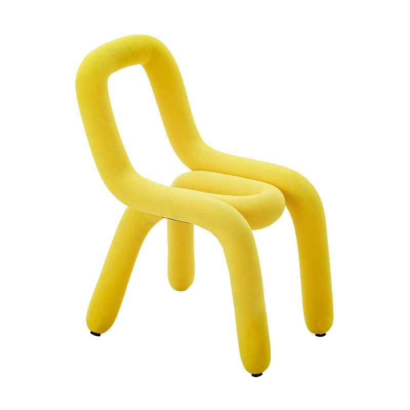 Modern Velvet Dining Room Chair Armless Metal Side Chair for Home Use Yellow 1 Piece Clearhalo 'Dining Chairs' 'Dining Tables & Seating' 'dining_chair' 'furn' 'furn_dining_chair' 'Furniture' 'Kitchen & Dining Furniture' 5662039