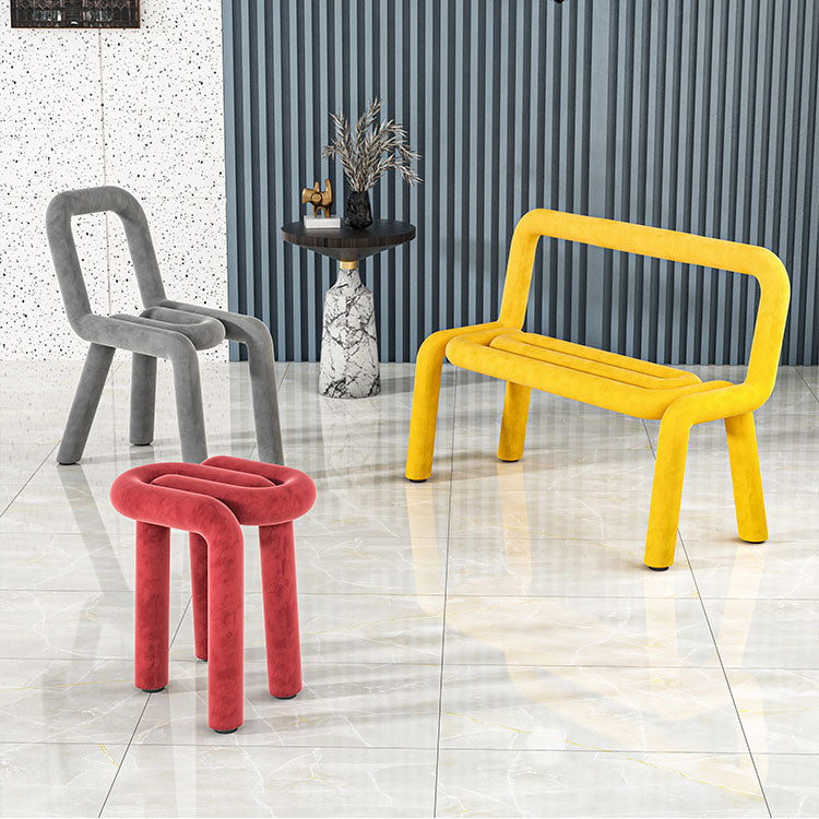 Modern Velvet Dining Room Chair Armless Metal Side Chair for Home Use Clearhalo 'Dining Chairs' 'Dining Tables & Seating' 'dining_chair' 'furn' 'furn_dining_chair' 'Furniture' 'Kitchen & Dining Furniture' 5662049
