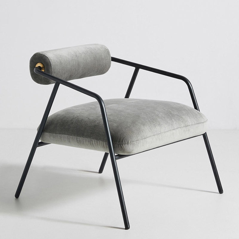 Open Back Arm Chair Industrial Style Metal Kitchen Dining Chair Grey 1 Piece Clearhalo 'Dining Chairs' 'Dining Tables & Seating' 'dining_chair' 'furn' 'furn_dining_chair' 'Furniture' 'Kitchen & Dining Furniture' 5662070