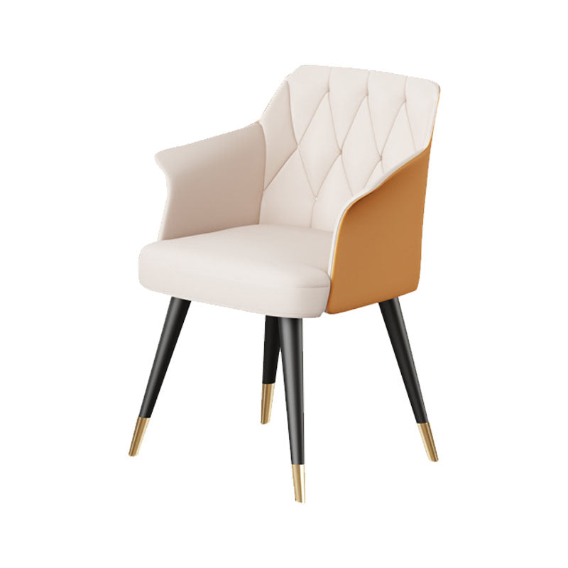 Sillas de comedor de cuero de faux glamoroso sillas de metal para uso de restaurantes