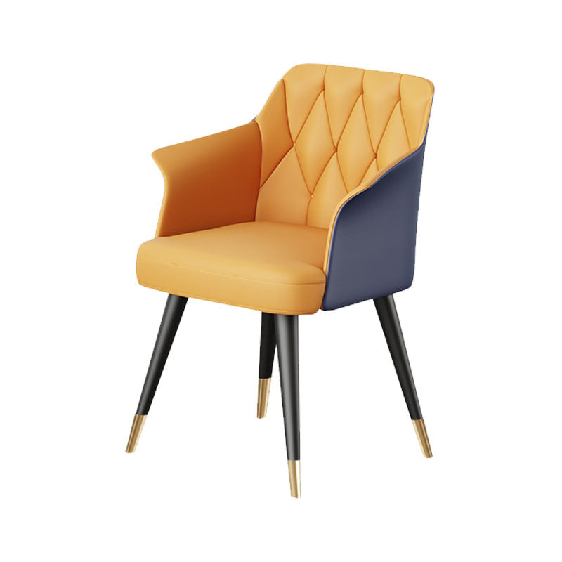 Sillas de comedor de cuero de faux glamoroso sillas de metal para uso de restaurantes