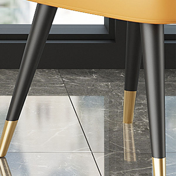 Sillas de comedor de cuero de faux glamoroso sillas de metal para uso de restaurantes