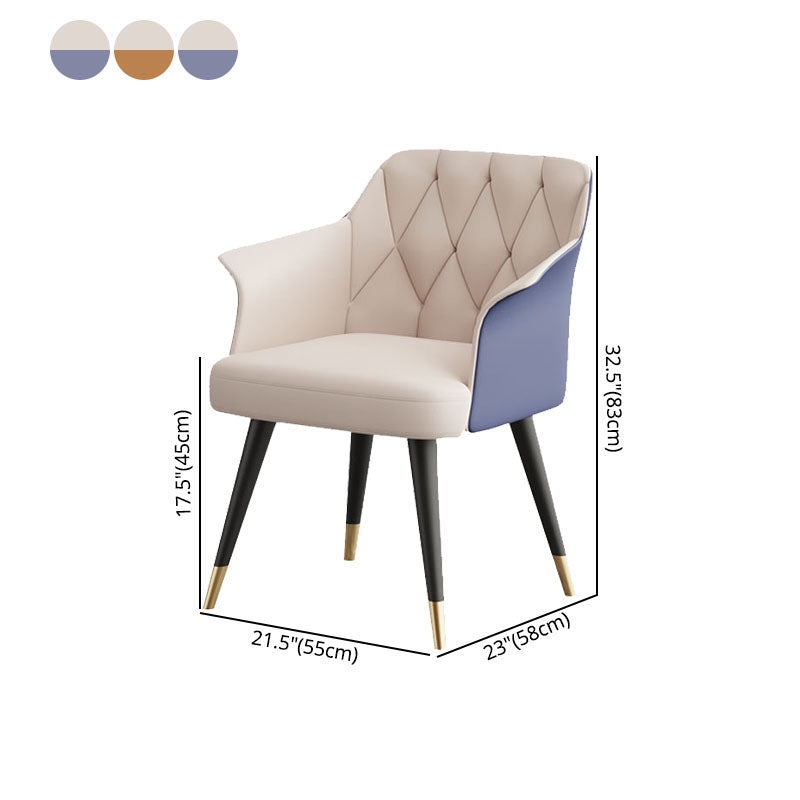 Sillas de comedor de cuero de faux glamoroso sillas de metal para uso de restaurantes