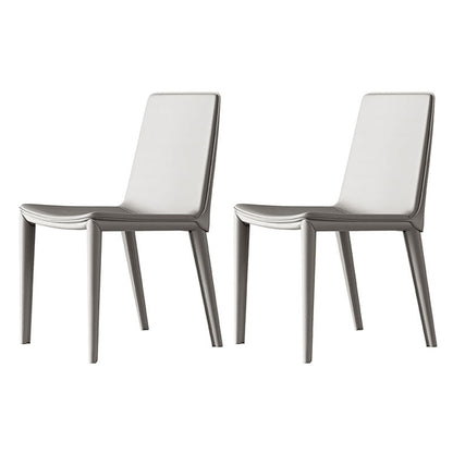 Contemporary Leather Dining Room Chair Armless Metal Side Chair for Home Use