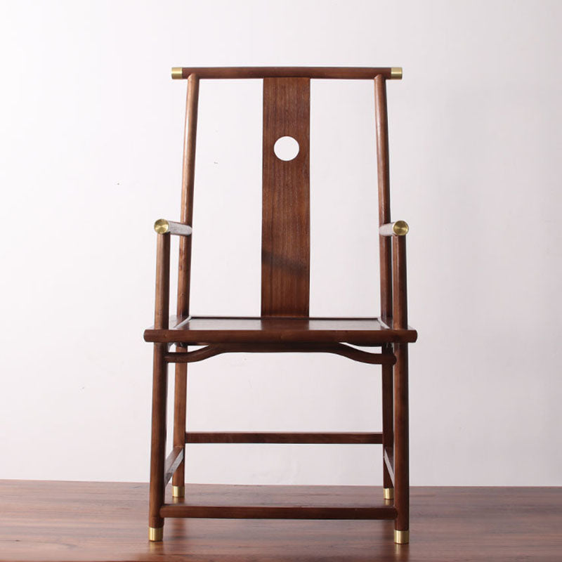 伝統的なダイニングスラトバックチェア木製の脚のダイニングアームサイドチェア