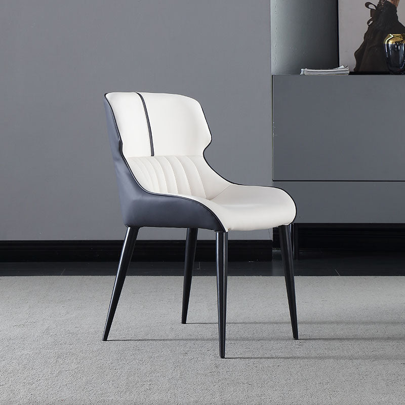 インダストリアルウィングバックパーソンズサイドチェアレザーダイニングサイドチェア