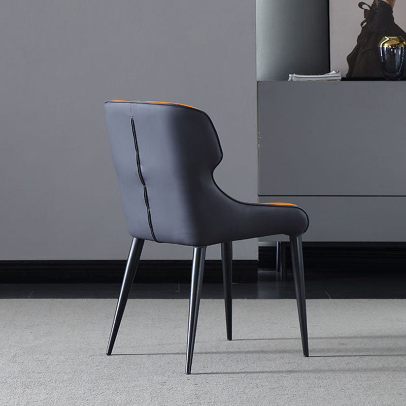 インダストリアルウィングバックパーソンズサイドチェアレザーダイニングサイドチェア