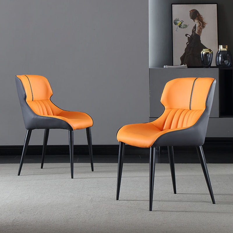 インダストリアルウィングバックパーソンズサイドチェアレザーダイニングサイドチェア