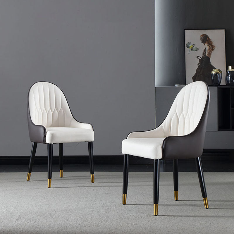 Solid Back Arm Side Chair Scandinavian Design Leather Dining Side Chair Clearhalo 'Dining Chairs' 'Dining Tables & Seating' 'dining_chair' 'furn' 'furn_dining_chair' 'Furniture' 'Kitchen & Dining Furniture' 5662155