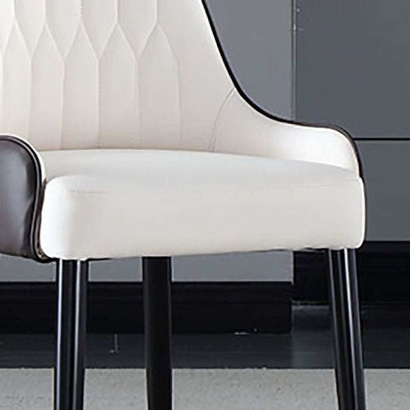 Solid Back Arm Side Chair Scandinavian Design Leather Dining Side Chair Clearhalo 'Dining Chairs' 'Dining Tables & Seating' 'dining_chair' 'furn' 'furn_dining_chair' 'Furniture' 'Kitchen & Dining Furniture' 5662166