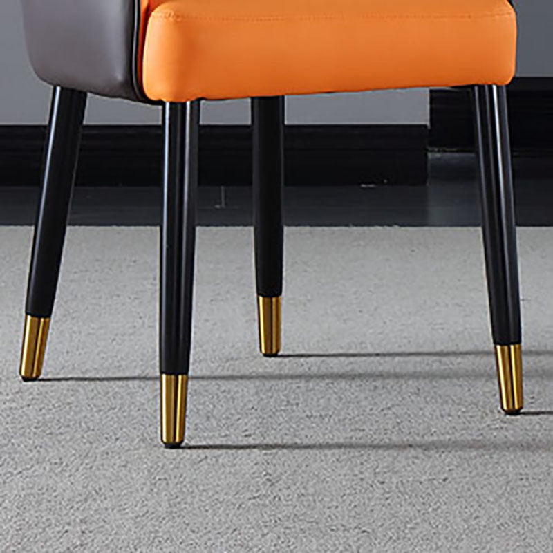 Solid Back Arm Side Chair Scandinavian Design Leather Dining Side Chair Clearhalo 'Dining Chairs' 'Dining Tables & Seating' 'dining_chair' 'furn' 'furn_dining_chair' 'Furniture' 'Kitchen & Dining Furniture' 5662167