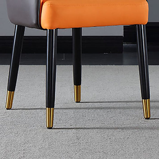 Chaise latéral de bras arrière solide Scandinave Design en cuir en cuir chaise latéral