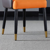 Solid Back Arm Side Chair Scandinavian Design Leather Dining Side Chair