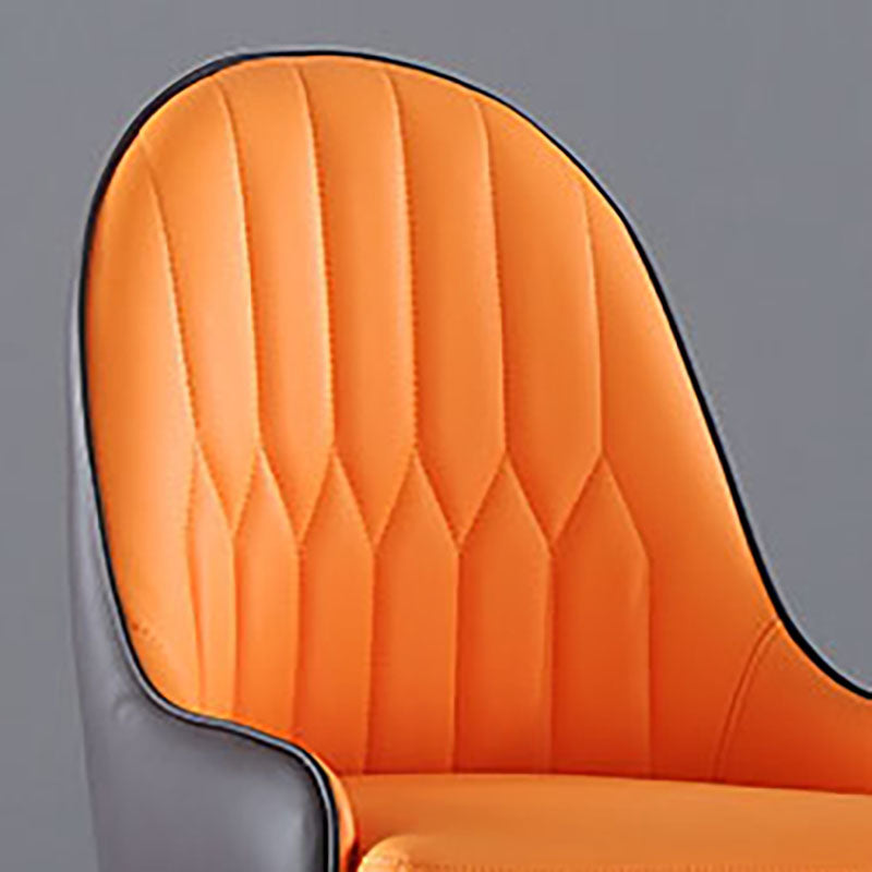 Solid Back Arm Side Chair Scandinavian Design Leather Dining Side Chair Clearhalo 'Dining Chairs' 'Dining Tables & Seating' 'dining_chair' 'furn' 'furn_dining_chair' 'Furniture' 'Kitchen & Dining Furniture' 5662168