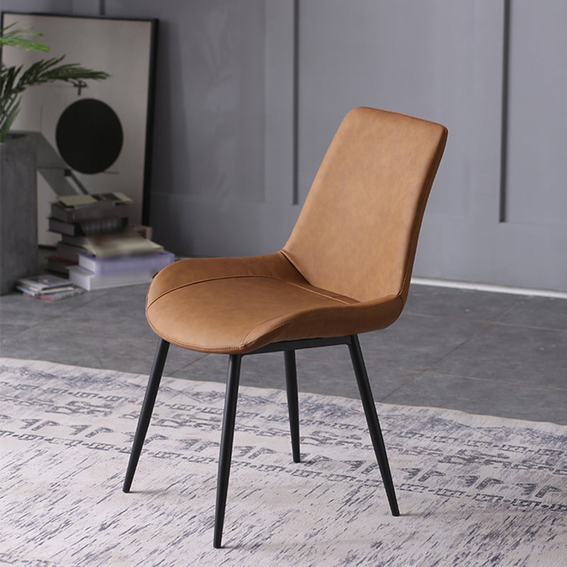 PU Leather Dining Chairs Industrial Style Arm Solid Back Dining Side Chairs Clearhalo 'Dining Chairs' 'Dining Tables & Seating' 'dining_chair' 'furn' 'furn_dining_chair' 'Furniture' 'Kitchen & Dining Furniture' 5662174