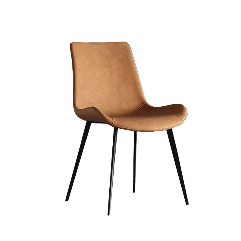 PU Leather Dining Chairs Industrial Style Arm Solid Back Dining Side Chairs Clearhalo 'Dining Chairs' 'Dining Tables & Seating' 'dining_chair' 'furn' 'furn_dining_chair' 'Furniture' 'Kitchen & Dining Furniture' 5662176