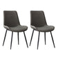 PU Leather Dining Chairs Industrial Style Arm Solid Back Dining Side Chairs Grey 2 Piece Set Clearhalo 'Dining Chairs' 'Dining Tables & Seating' 'dining_chair' 'furn' 'furn_dining_chair' 'Furniture' 'Kitchen & Dining Furniture' 5662177