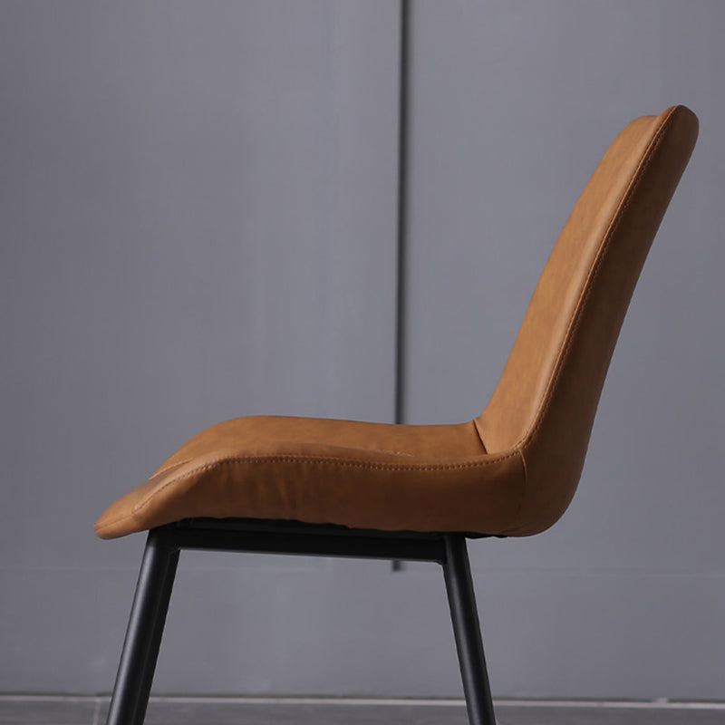 PU Leather Dining Chairs Industrial Style Arm Solid Back Dining Side Chairs Clearhalo 'Dining Chairs' 'Dining Tables & Seating' 'dining_chair' 'furn' 'furn_dining_chair' 'Furniture' 'Kitchen & Dining Furniture' 5662181