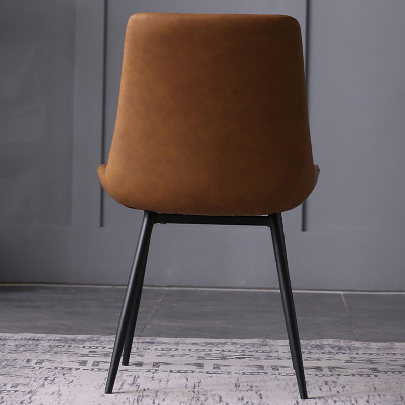 PU Leather Dining Chairs Industrial Style Arm Solid Back Dining Side Chairs Clearhalo 'Dining Chairs' 'Dining Tables & Seating' 'dining_chair' 'furn' 'furn_dining_chair' 'Furniture' 'Kitchen & Dining Furniture' 5662183