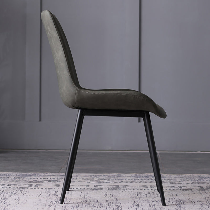 PU Leather Dining Chairs Industrial Style Arm Solid Back Dining Side Chairs Clearhalo 'Dining Chairs' 'Dining Tables & Seating' 'dining_chair' 'furn' 'furn_dining_chair' 'Furniture' 'Kitchen & Dining Furniture' 5662185